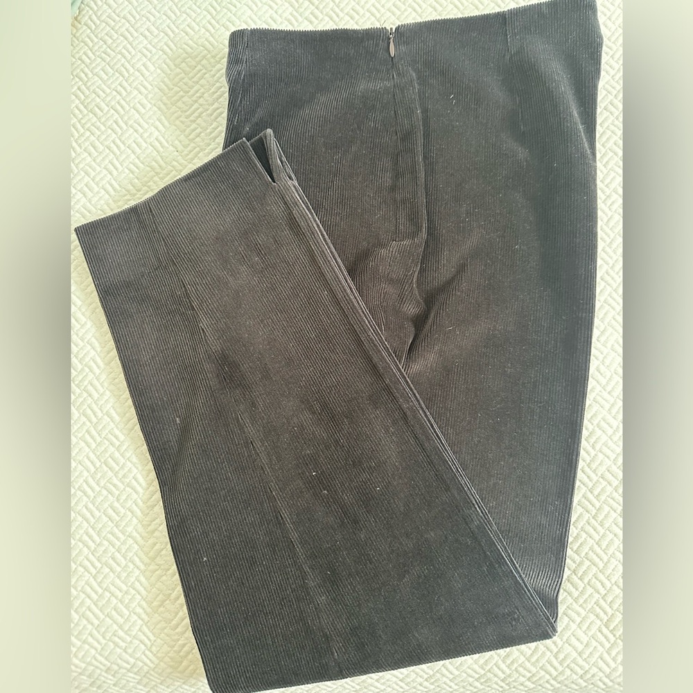 Piazza Sempione “Audrey”ankle length corduroy pant, with signature slit bottom